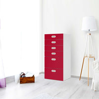Klebefolie für Möbel Rot Dark - IKEA Stuva / Fritids Kommode - 6 Schubladen - Kinderzimmer