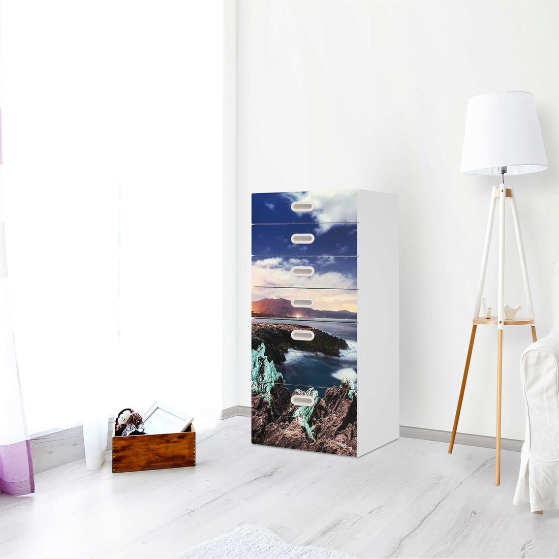 Klebefolie für Möbel Seaside - IKEA Stuva / Fritids Kommode - 6 Schubladen - Kinderzimmer