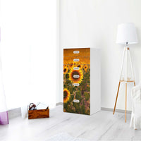 Klebefolie für Möbel Sunflowers - IKEA Stuva / Fritids Kommode - 6 Schubladen - Kinderzimmer