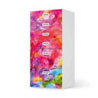 Klebefolie für Möbel Abstract Watercolor - IKEA Stuva / Fritids Kommode - 6 Schubladen  - weiss