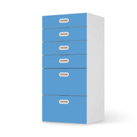 Klebefolie für Möbel Blau Light - IKEA Stuva / Fritids Kommode - 6 Schubladen  - weiss