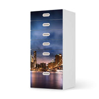 Klebefolie für Möbel Brooklyn Bridge - IKEA Stuva / Fritids Kommode - 6 Schubladen  - weiss