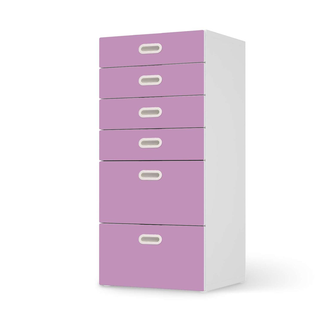 Klebefolie für Möbel Flieder Light - IKEA Stuva / Fritids Kommode - 6 Schubladen  - weiss
