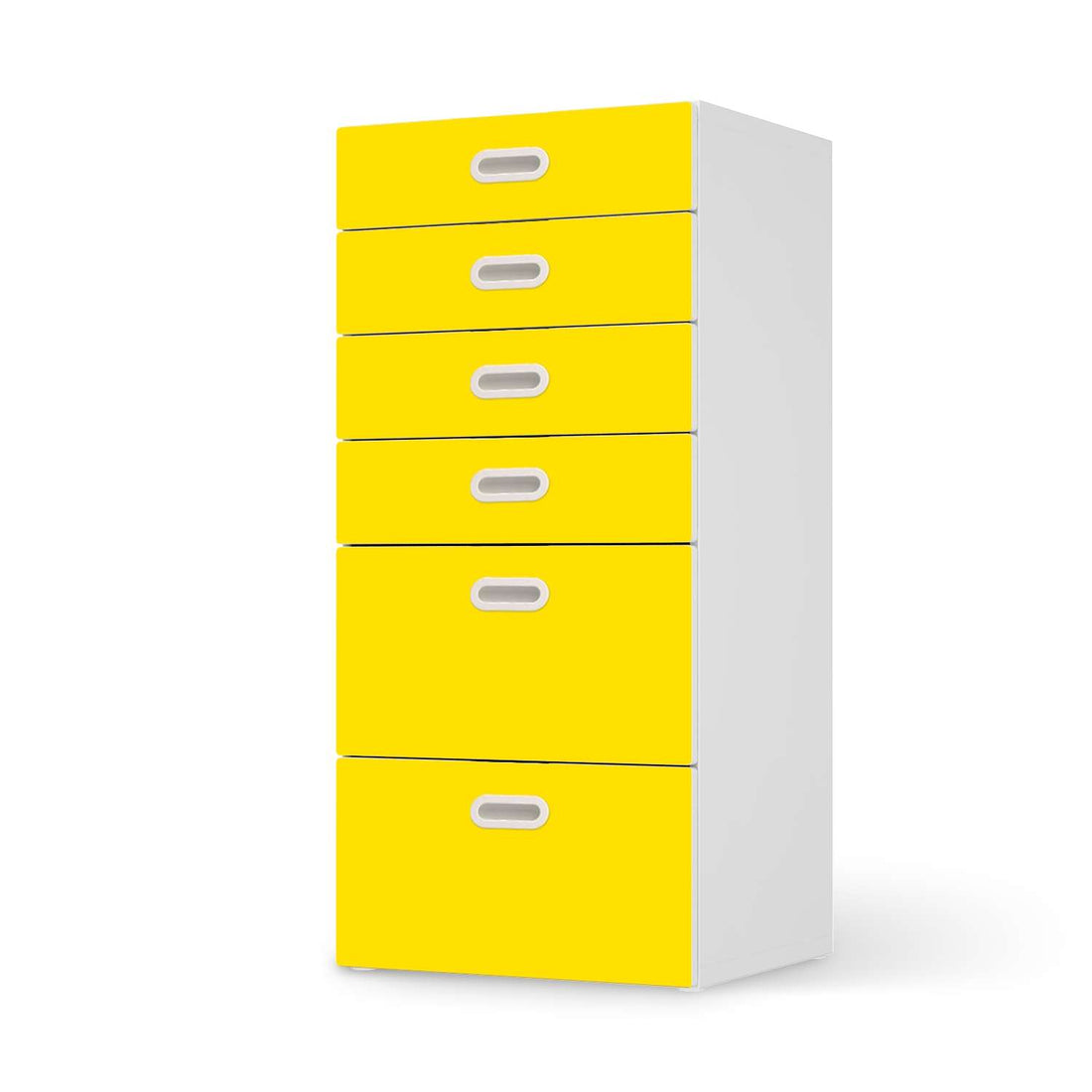 Klebefolie für Möbel Gelb Dark - IKEA Stuva / Fritids Kommode - 6 Schubladen  - weiss