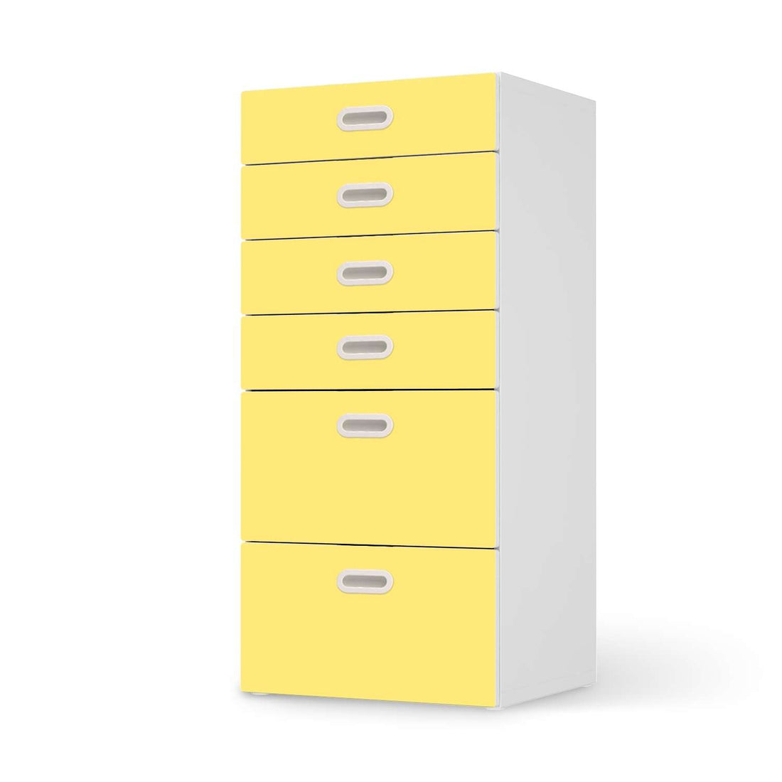 Klebefolie für Möbel Gelb Light - IKEA Stuva / Fritids Kommode - 6 Schubladen  - weiss