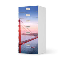 Klebefolie für Möbel Golden Gate - IKEA Stuva / Fritids Kommode - 6 Schubladen  - weiss