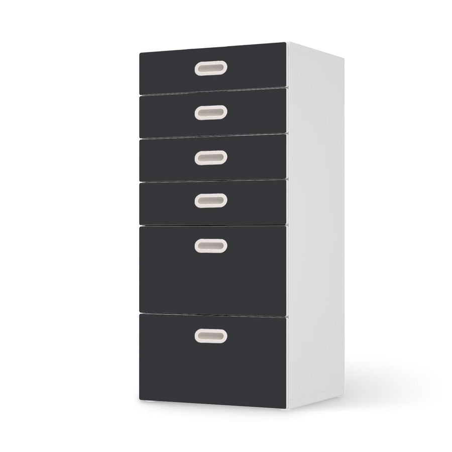 Klebefolie für Möbel Grau Dark - IKEA Stuva / Fritids Kommode - 6 Schubladen  - weiss