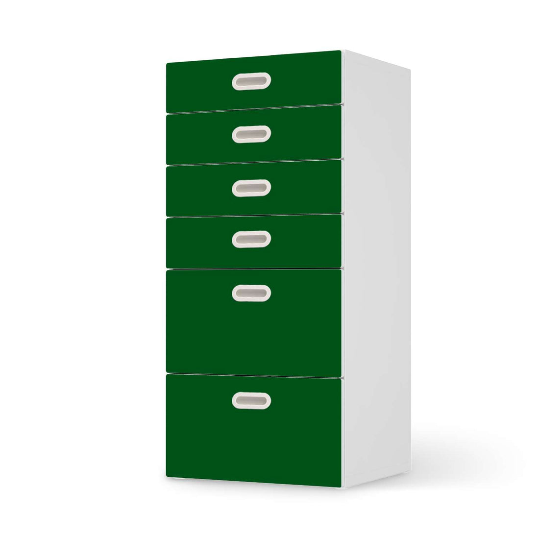 Klebefolie für Möbel Grün Dark - IKEA Stuva / Fritids Kommode - 6 Schubladen  - weiss