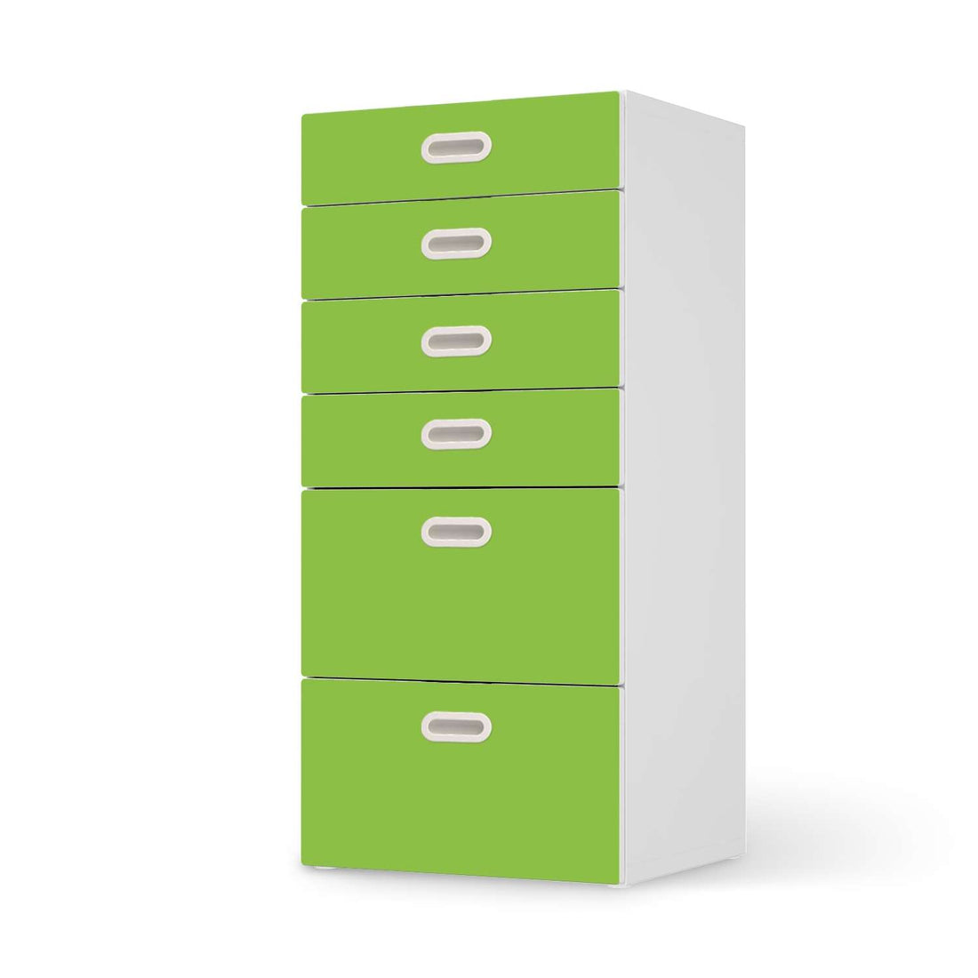 Klebefolie für Möbel Hellgrün Dark - IKEA Stuva / Fritids Kommode - 6 Schubladen  - weiss