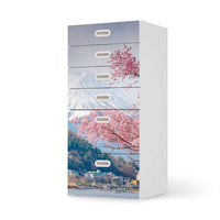 Klebefolie für Möbel Mount Fuji - IKEA Stuva / Fritids Kommode - 6 Schubladen  - weiss