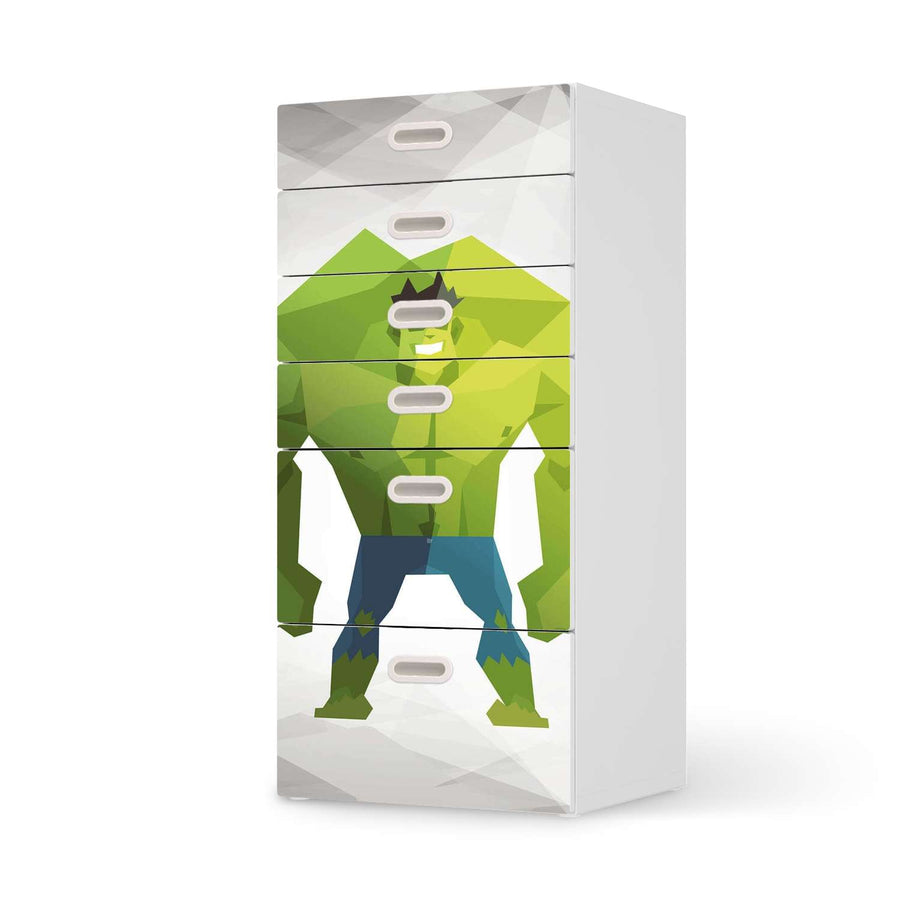 Klebefolie für Möbel Mr. Green - IKEA Stuva / Fritids Kommode - 6 Schubladen  - weiss