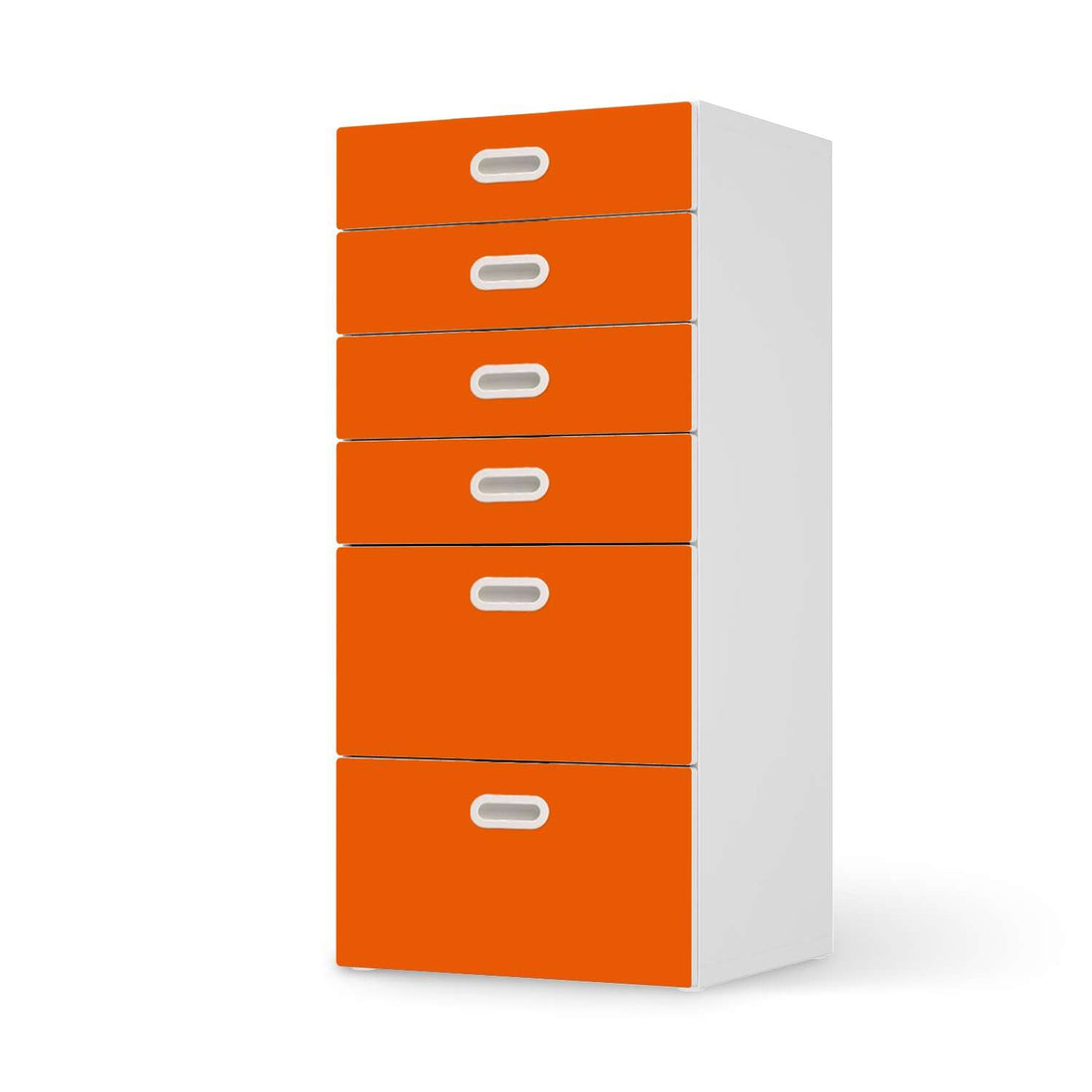 Klebefolie für Möbel Orange Dark - IKEA Stuva / Fritids Kommode - 6 Schubladen  - weiss