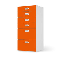 Klebefolie für Möbel Orange Dark - IKEA Stuva / Fritids Kommode - 6 Schubladen  - weiss