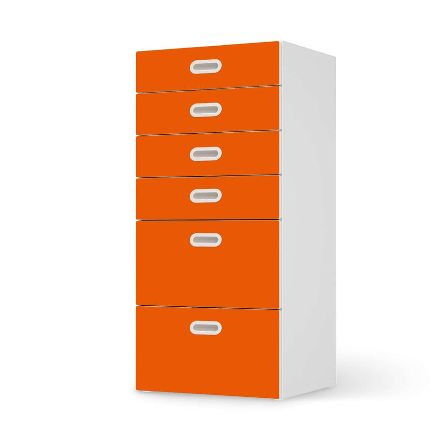 Klebefolie für Möbel Orange Dark - IKEA Stuva / Fritids Kommode - 6 Schubladen  - weiss
