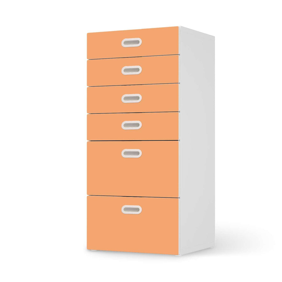 Klebefolie für Möbel Orange Light - IKEA Stuva / Fritids Kommode - 6 Schubladen  - weiss