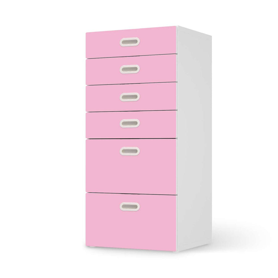 Klebefolie für Möbel Pink Light - IKEA Stuva / Fritids Kommode - 6 Schubladen  - weiss