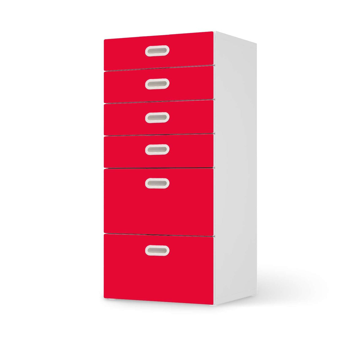 Klebefolie für Möbel Rot Light - IKEA Stuva / Fritids Kommode - 6 Schubladen  - weiss