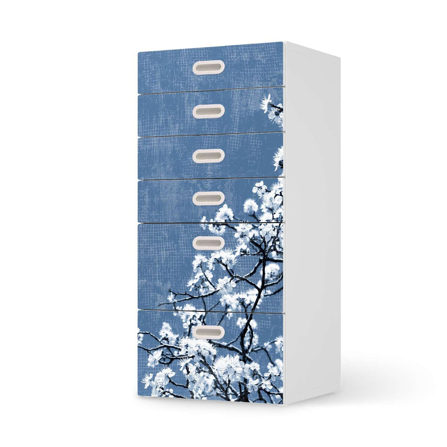 Klebefolie für Möbel Spring Tree - IKEA Stuva / Fritids Kommode - 6 Schubladen  - weiss