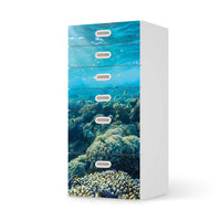 Klebefolie für Möbel Underwater World - IKEA Stuva / Fritids Kommode - 6 Schubladen  - weiss