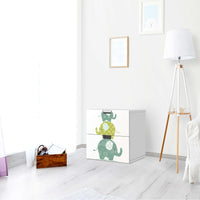 Klebefolie für Möbel Elephants - IKEA Stuva Kommode - 2 Schubladen - Kinderzimmer