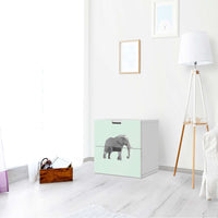 Klebefolie für Möbel Origami Elephant - IKEA Stuva Kommode - 2 Schubladen - Kinderzimmer