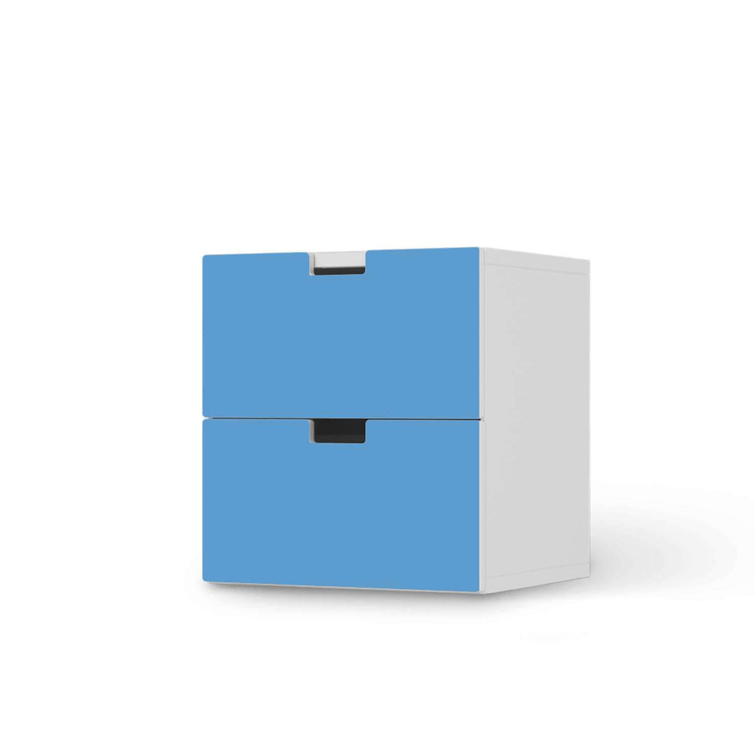 Klebefolie für Möbel Blau Light - IKEA Stuva Kommode - 2 Schubladen  - weiss