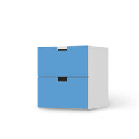 Klebefolie für Möbel Blau Light - IKEA Stuva Kommode - 2 Schubladen  - weiss