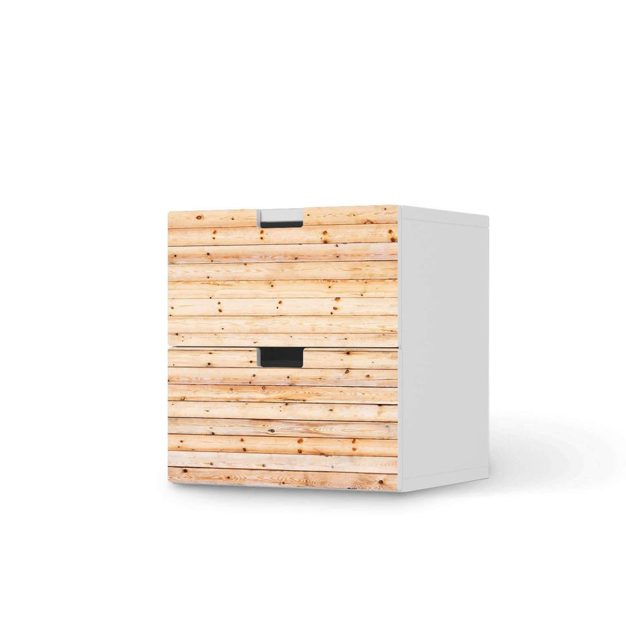 Klebefolie für Möbel Bright Planks - IKEA Stuva Kommode - 2 Schubladen  - weiss
