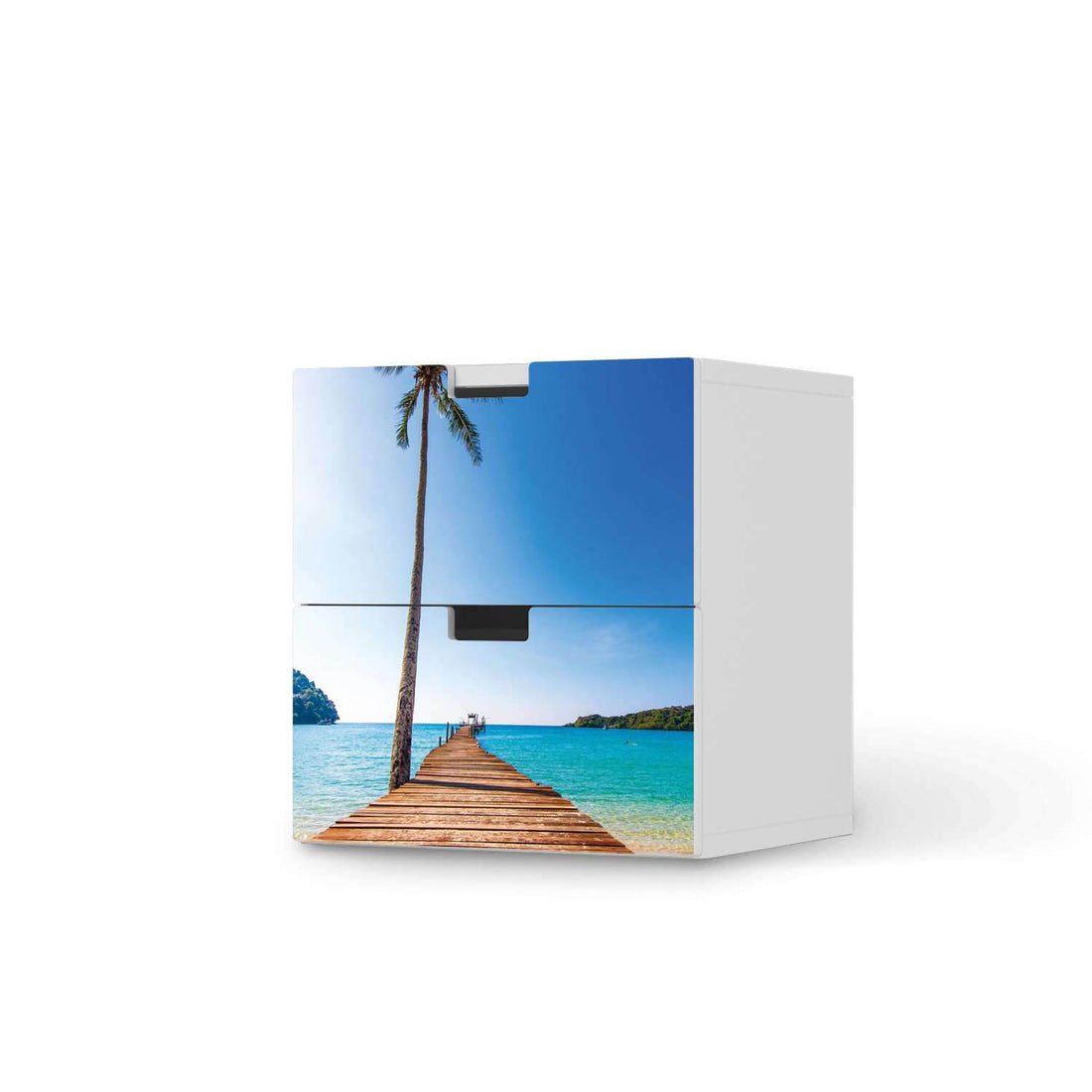 Klebefolie für Möbel Caribbean - IKEA Stuva Kommode - 2 Schubladen  - weiss