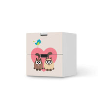 Klebefolie für Möbel Cats Heart - IKEA Stuva Kommode - 2 Schubladen  - weiss