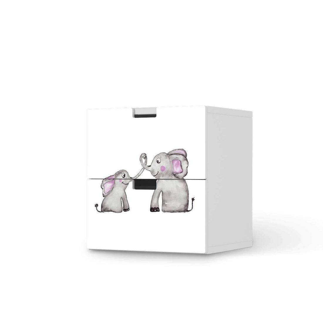 Klebefolie für Möbel Elefanten - IKEA Stuva Kommode - 2 Schubladen  - weiss