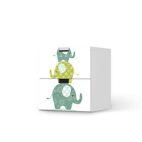 Klebefolie für Möbel Elephants - IKEA Stuva Kommode - 2 Schubladen  - weiss