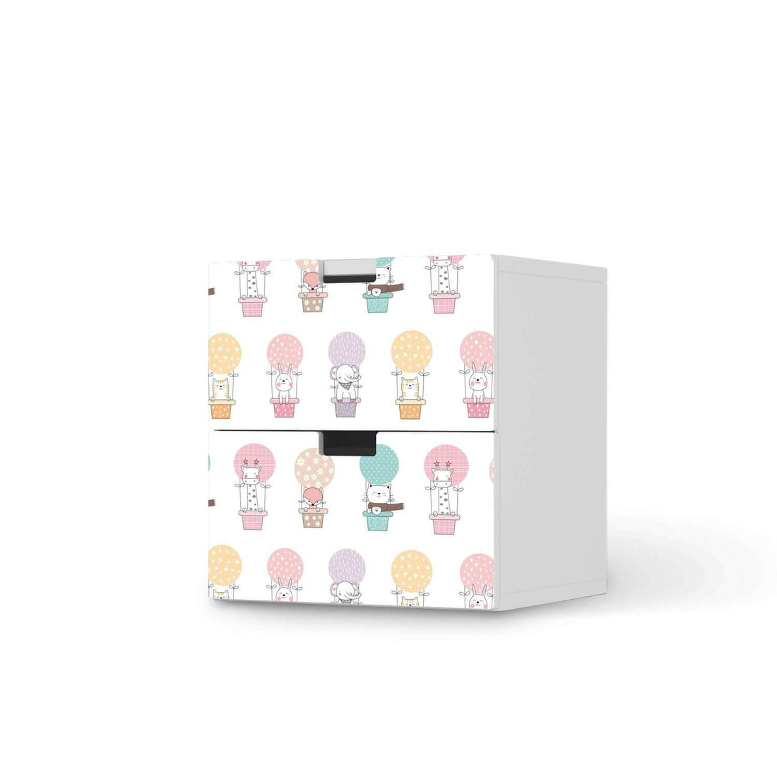 Klebefolie für Möbel Flying Animals - IKEA Stuva Kommode - 2 Schubladen  - weiss