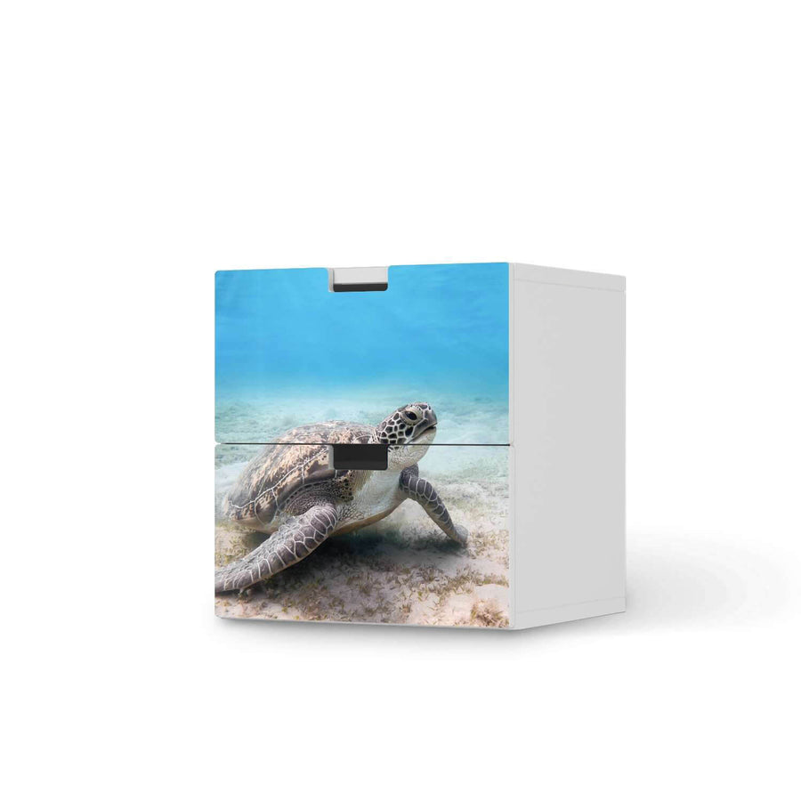 Klebefolie für Möbel Green Sea Turtle - IKEA Stuva Kommode - 2 Schubladen  - weiss