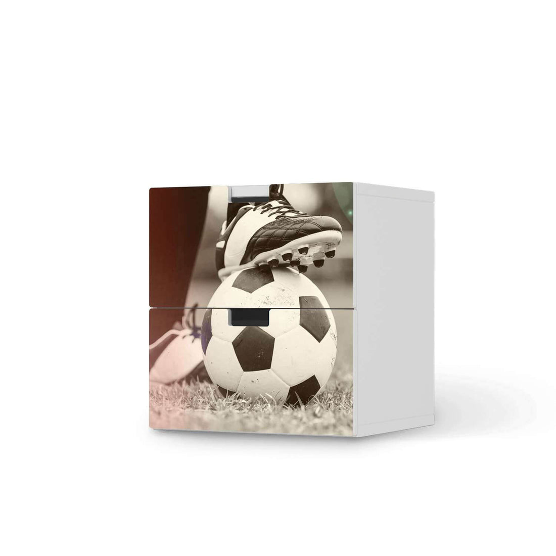 Klebefolie für Möbel Kick it - IKEA Stuva Kommode - 2 Schubladen  - weiss