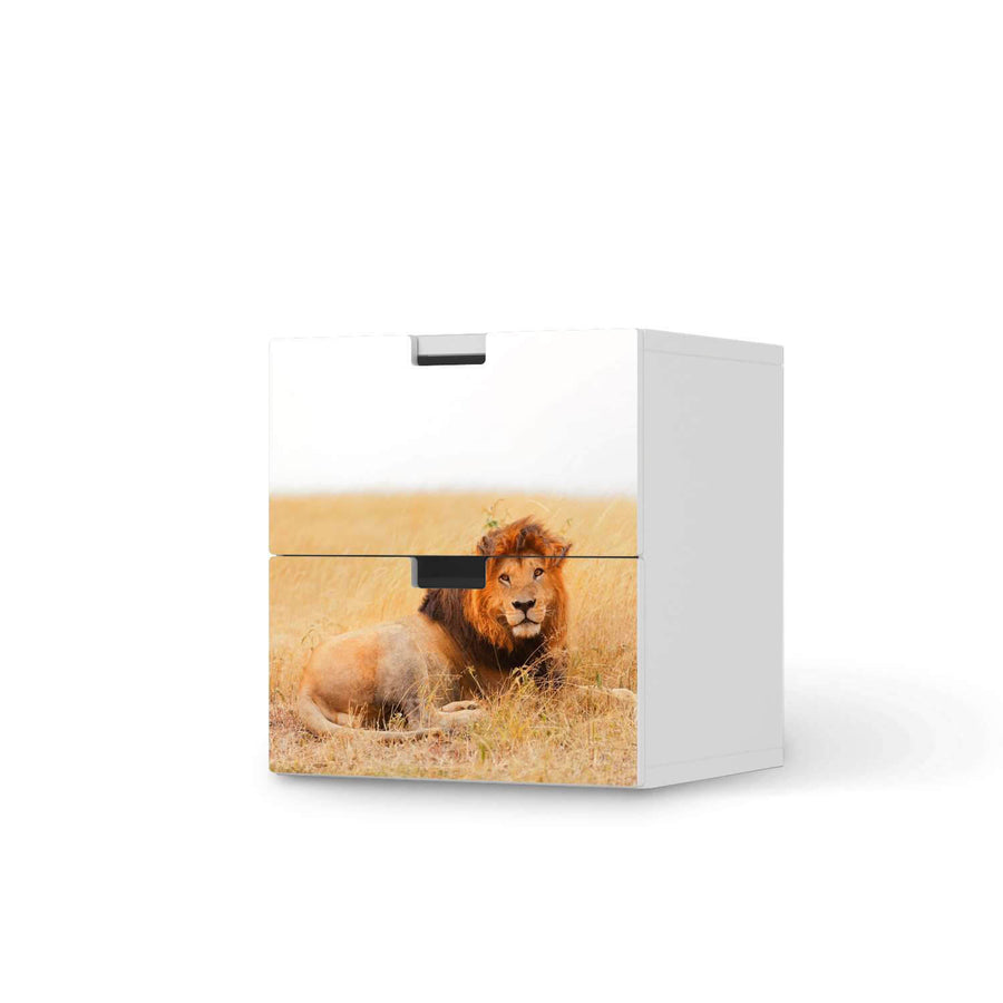 Klebefolie für Möbel Lion King - IKEA Stuva Kommode - 2 Schubladen  - weiss