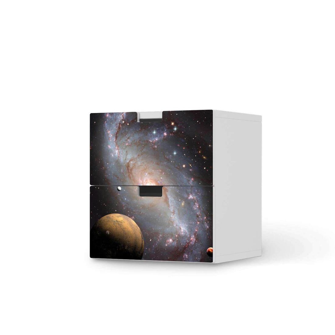 Klebefolie für Möbel Milky Way - IKEA Stuva Kommode - 2 Schubladen  - weiss