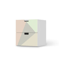 Klebefolie für Möbel Pastell Geometrik - IKEA Stuva Kommode - 2 Schubladen  - weiss