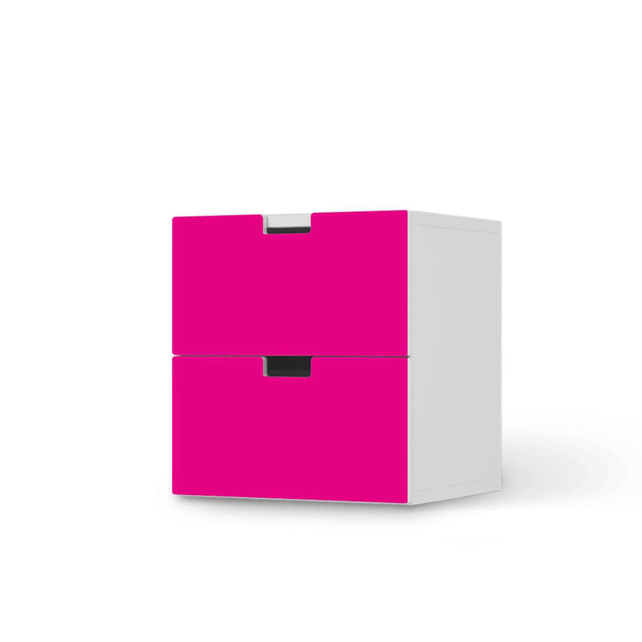 Klebefolie für Möbel Pink Dark - IKEA Stuva Kommode - 2 Schubladen  - weiss