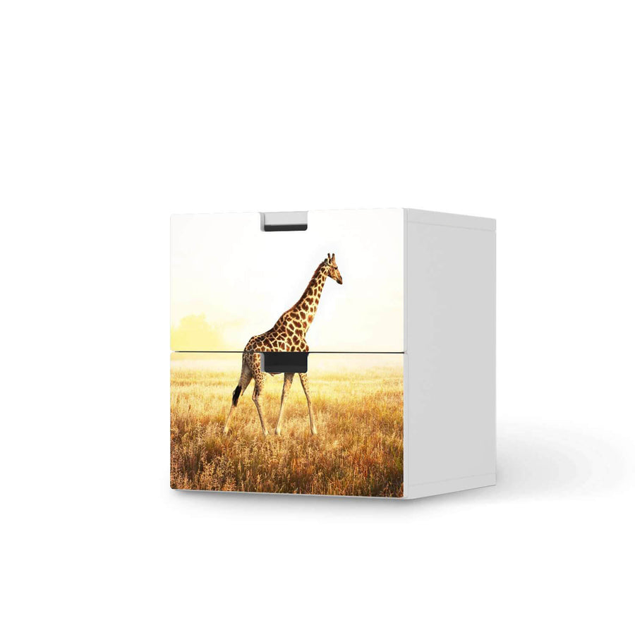 Klebefolie für Möbel Savanna Giraffe - IKEA Stuva Kommode - 2 Schubladen  - weiss