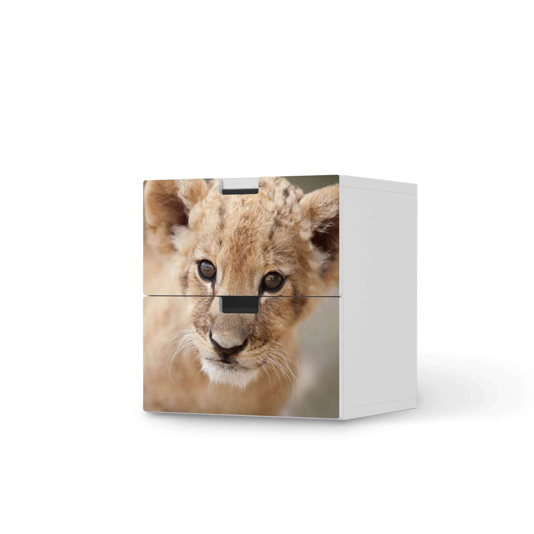 Klebefolie für Möbel Simba - IKEA Stuva Kommode - 2 Schubladen  - weiss