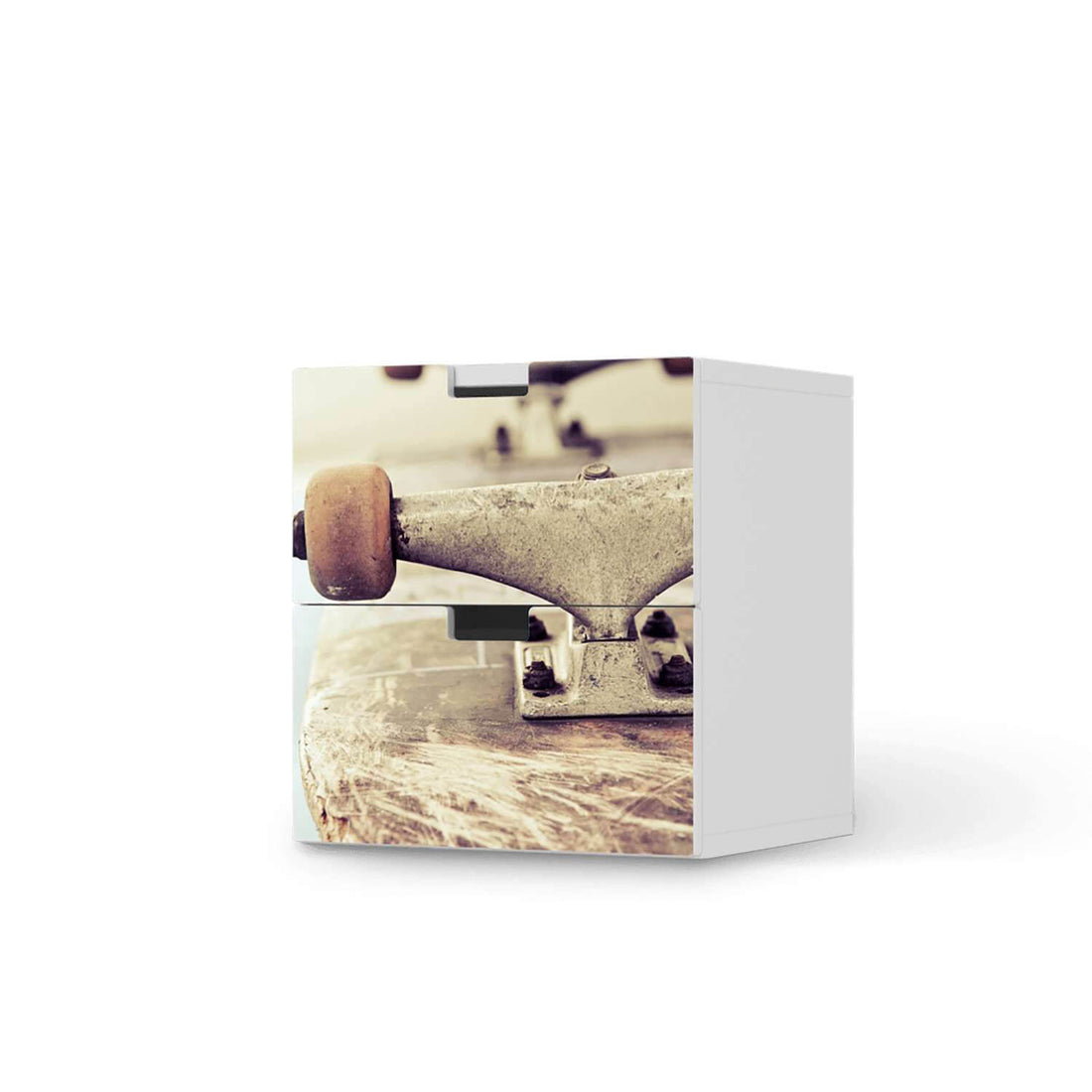 Klebefolie für Möbel Skateboard - IKEA Stuva Kommode - 2 Schubladen  - weiss