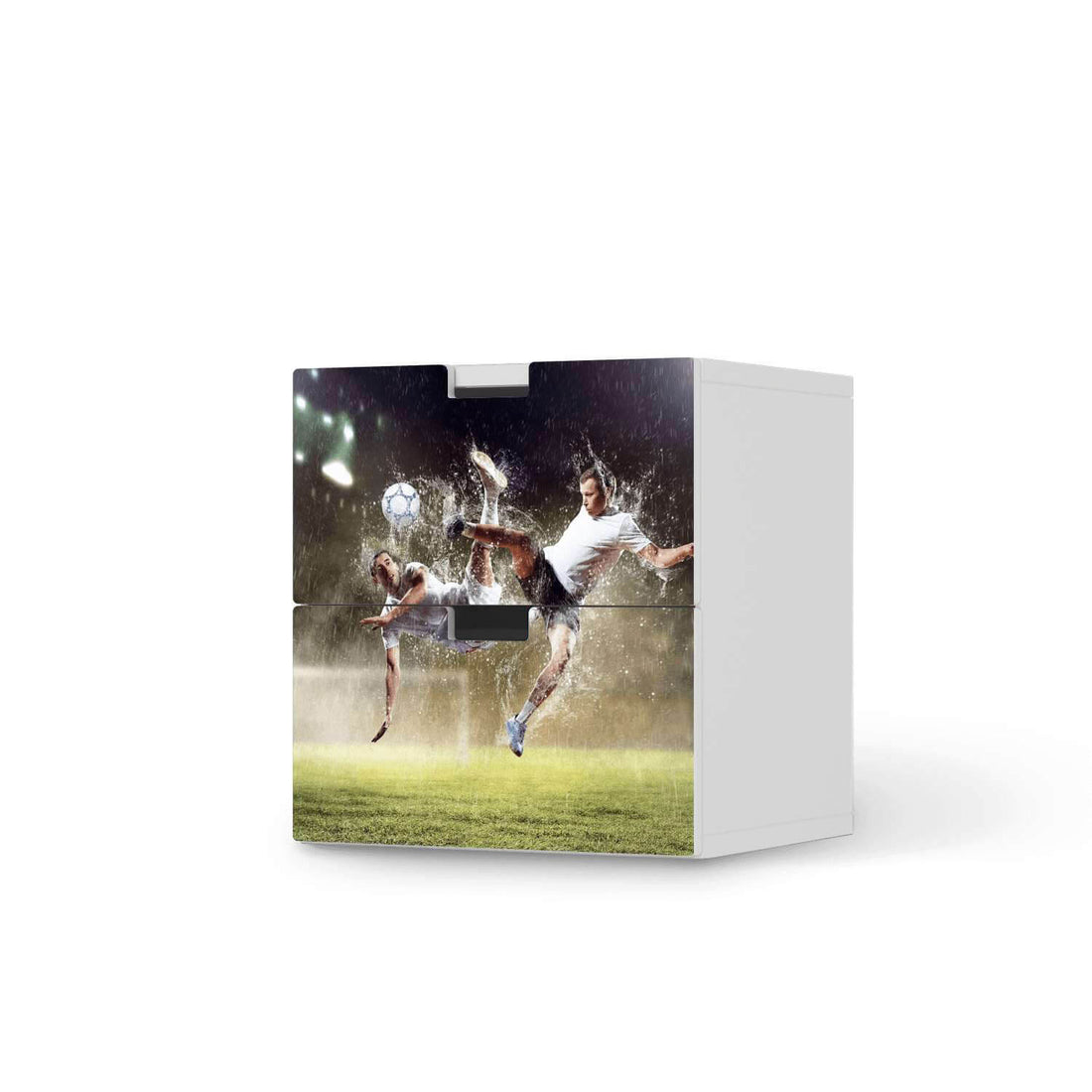 Klebefolie für Möbel Soccer - IKEA Stuva Kommode - 2 Schubladen  - weiss