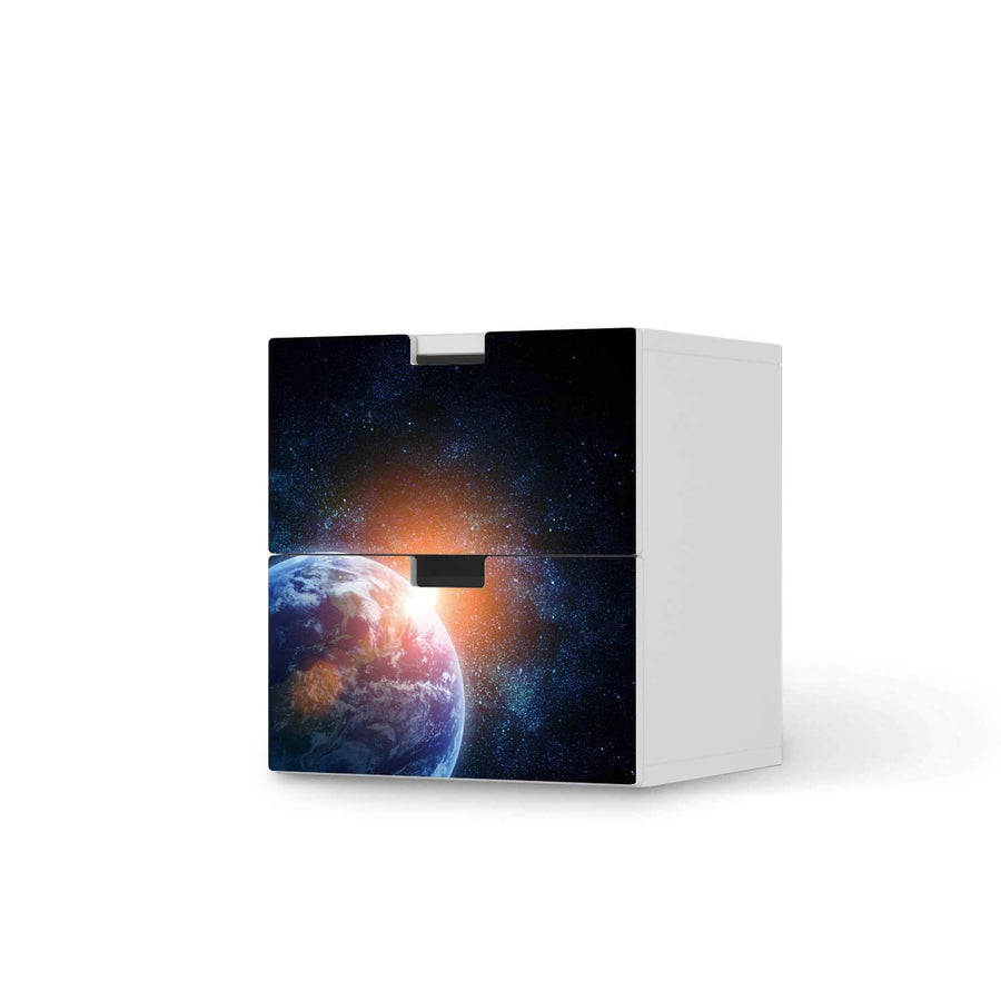 Klebefolie für Möbel Sunrise - IKEA Stuva Kommode - 2 Schubladen  - weiss