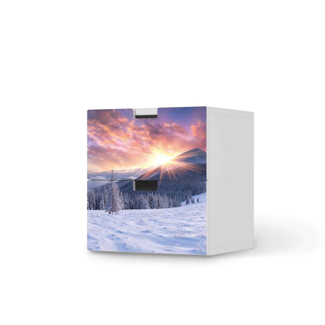 Klebefolie für Möbel Zauberhafte Winterlandschaft - IKEA Stuva Kommode - 2 Schubladen  - weiss