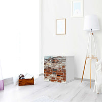 Klebefolie für Möbel Backstein - IKEA Stuva Kommode - 2 Schubladen - Wohnzimmer