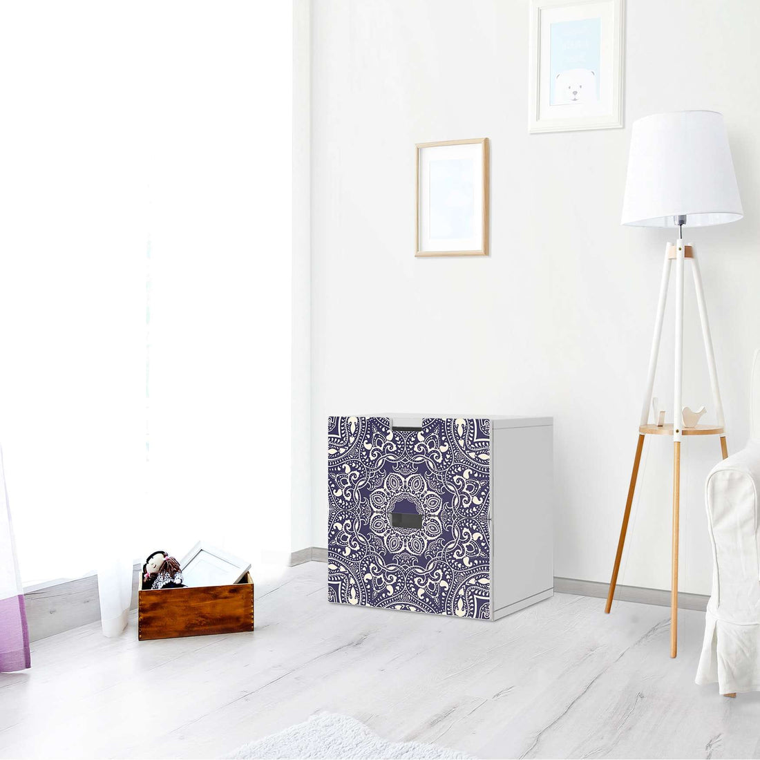 Klebefolie für Möbel Blue Mandala - IKEA Stuva Kommode - 2 Schubladen - Wohnzimmer