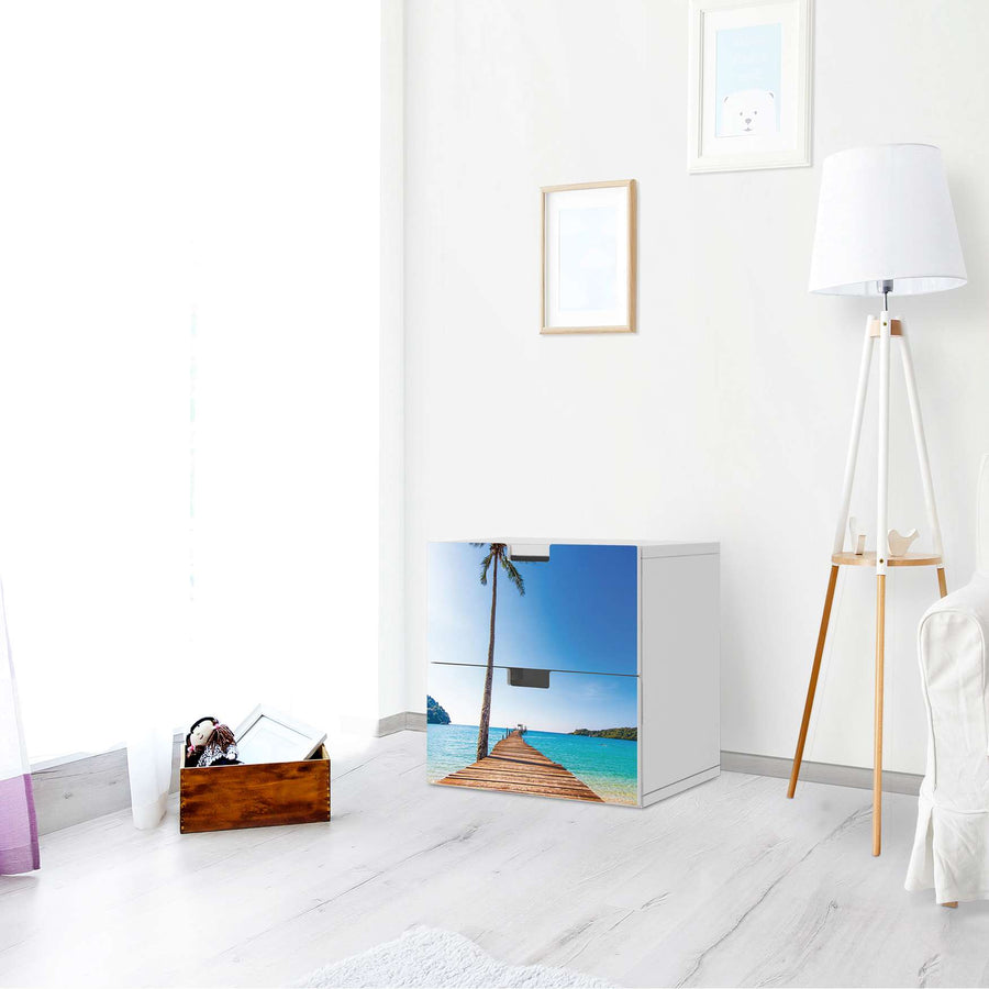 Klebefolie für Möbel Caribbean - IKEA Stuva Kommode - 2 Schubladen - Wohnzimmer