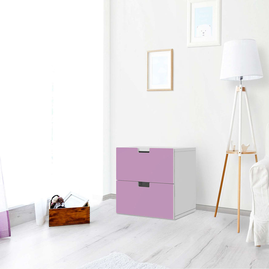 Klebefolie für Möbel Flieder Light - IKEA Stuva Kommode - 2 Schubladen - Wohnzimmer