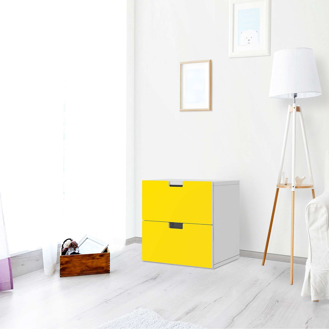 Klebefolie für Möbel Gelb Dark - IKEA Stuva Kommode - 2 Schubladen - Wohnzimmer